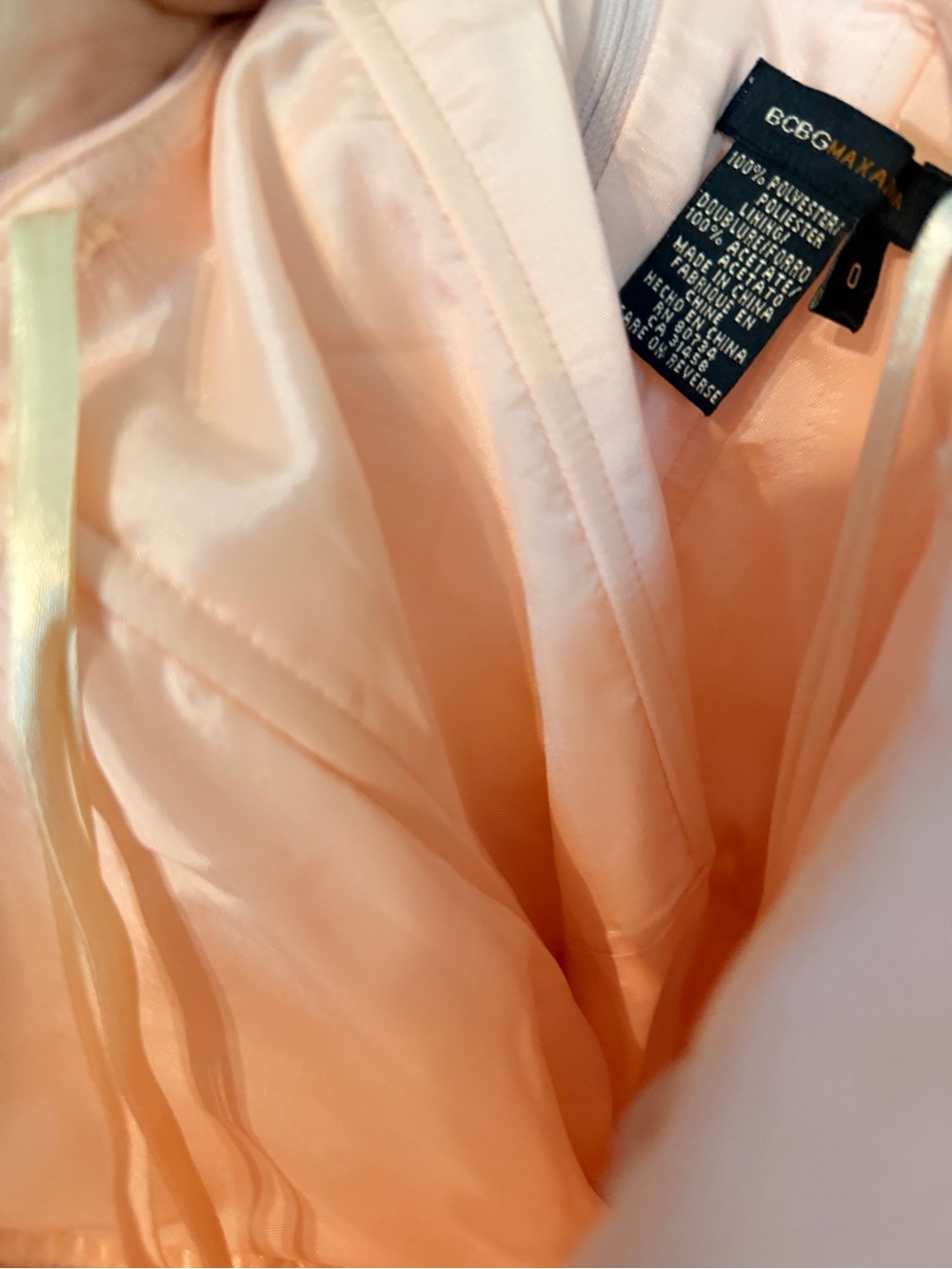 BCBG Max Azria Strapless Blush Pink Tiered Chiffon Dress | Size 0 - Picture 3 of 12